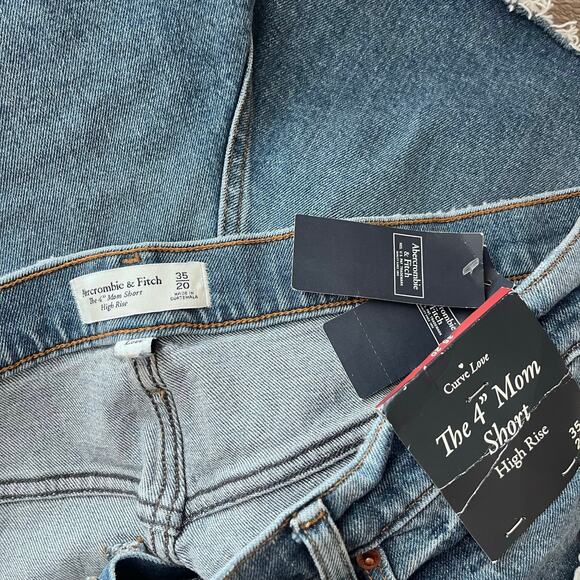 Madewell Curve Love 4” Mom Short High Rise Denim Raw Frayed Hem 35 20 New NWT - Picture 5 of 6